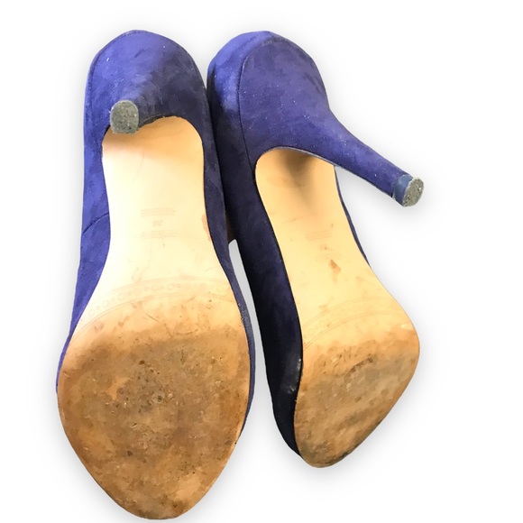 Purple suede heel pumps size 6 - Picture 3 of 4